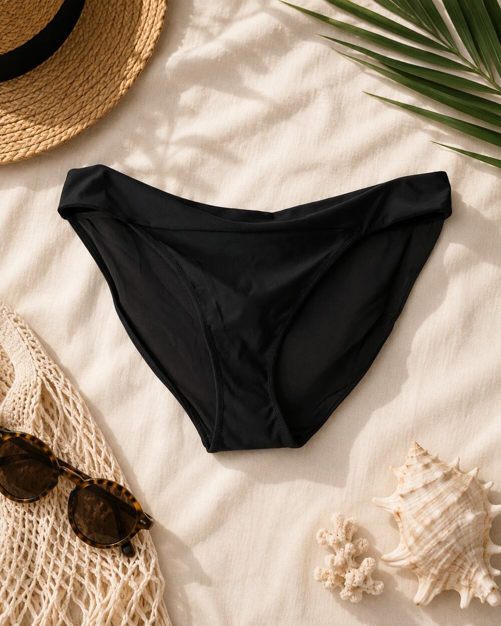 NWOT Aerie Women's Full Coverage Bikini Swim Bottom True Black Size XXL